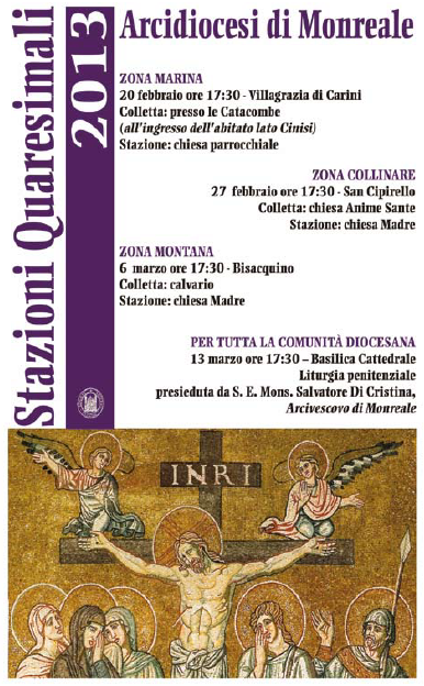 Locandina Stazioni Quaresimali Diocesi di Monreale